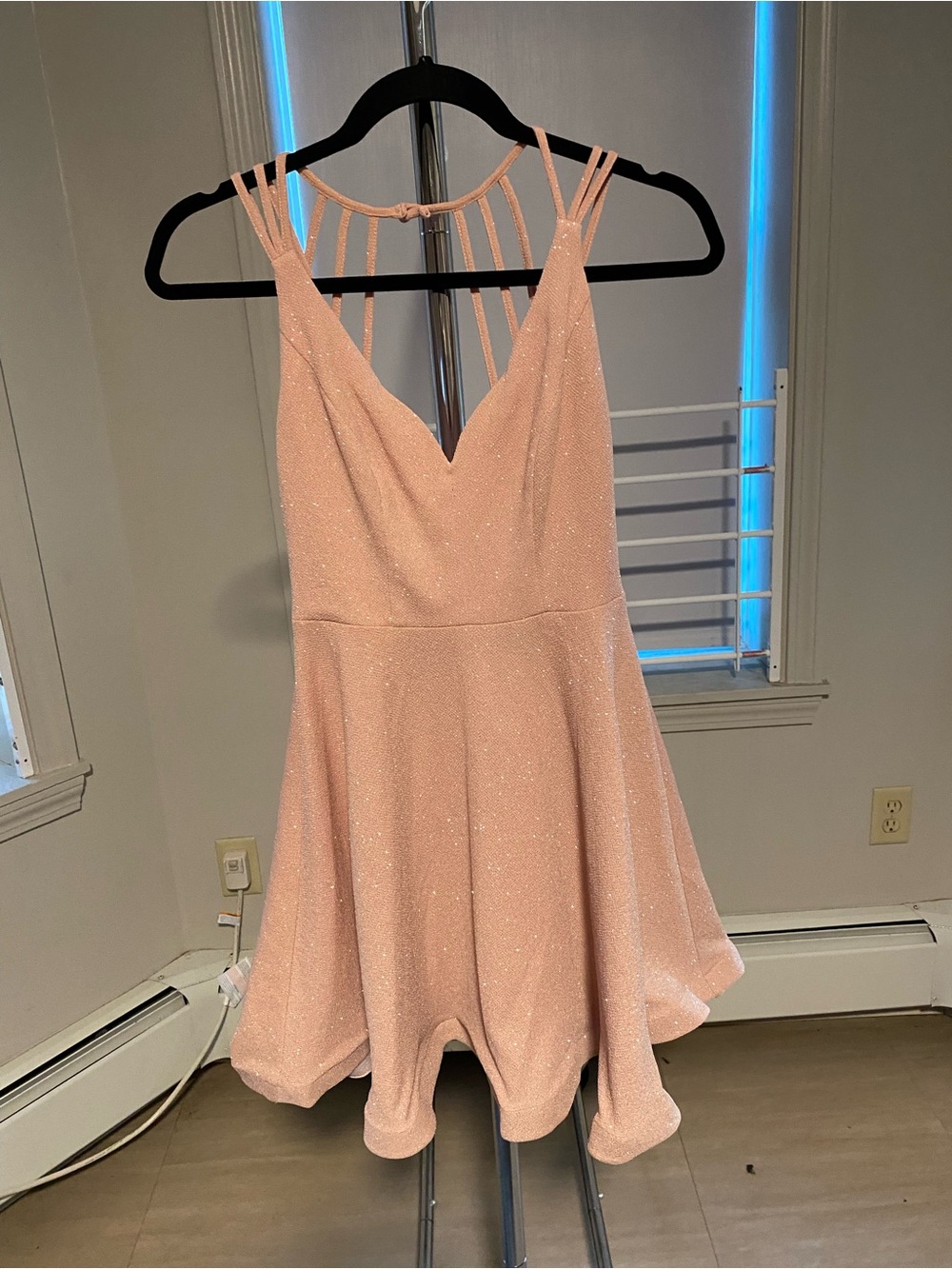 B Darlin Pink Sparkle Skater Dress